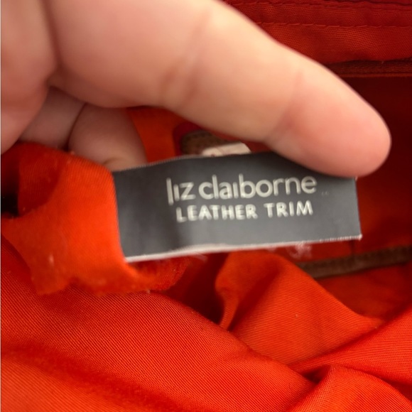 LIZ CLAIBORNE Linen Cotton Leather Trim Handbag - Picture 10 of 12